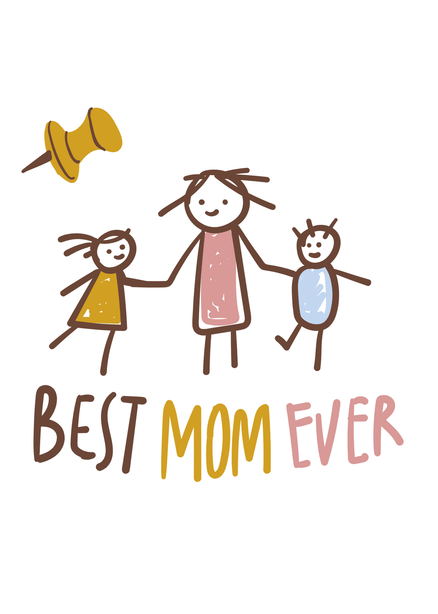 "Best Mom Ever" Drawing Greeting Card