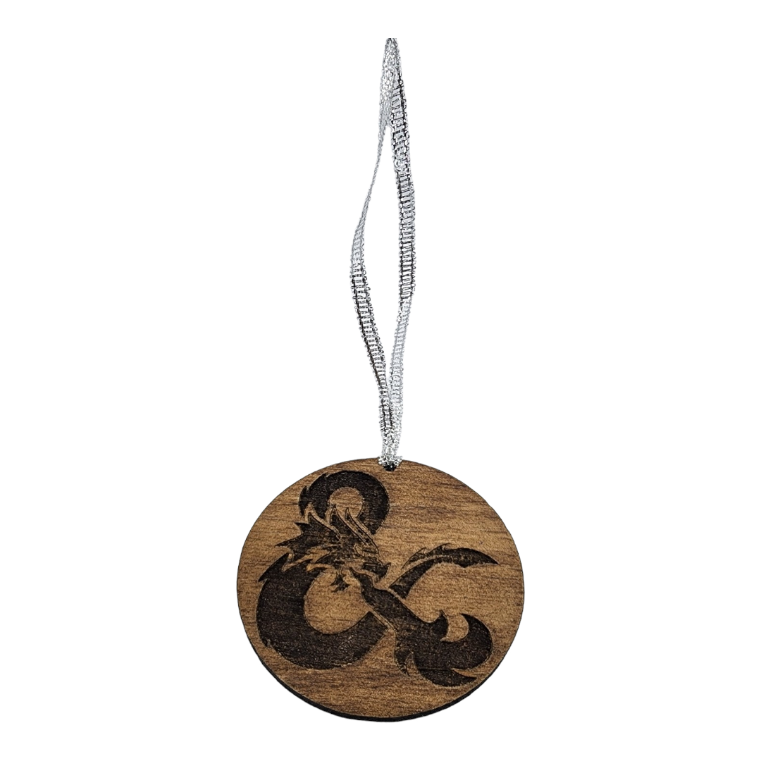 D&D Ampersand Design Wood Painted/Stained Ornament Handmade Laser Cut/Engraved