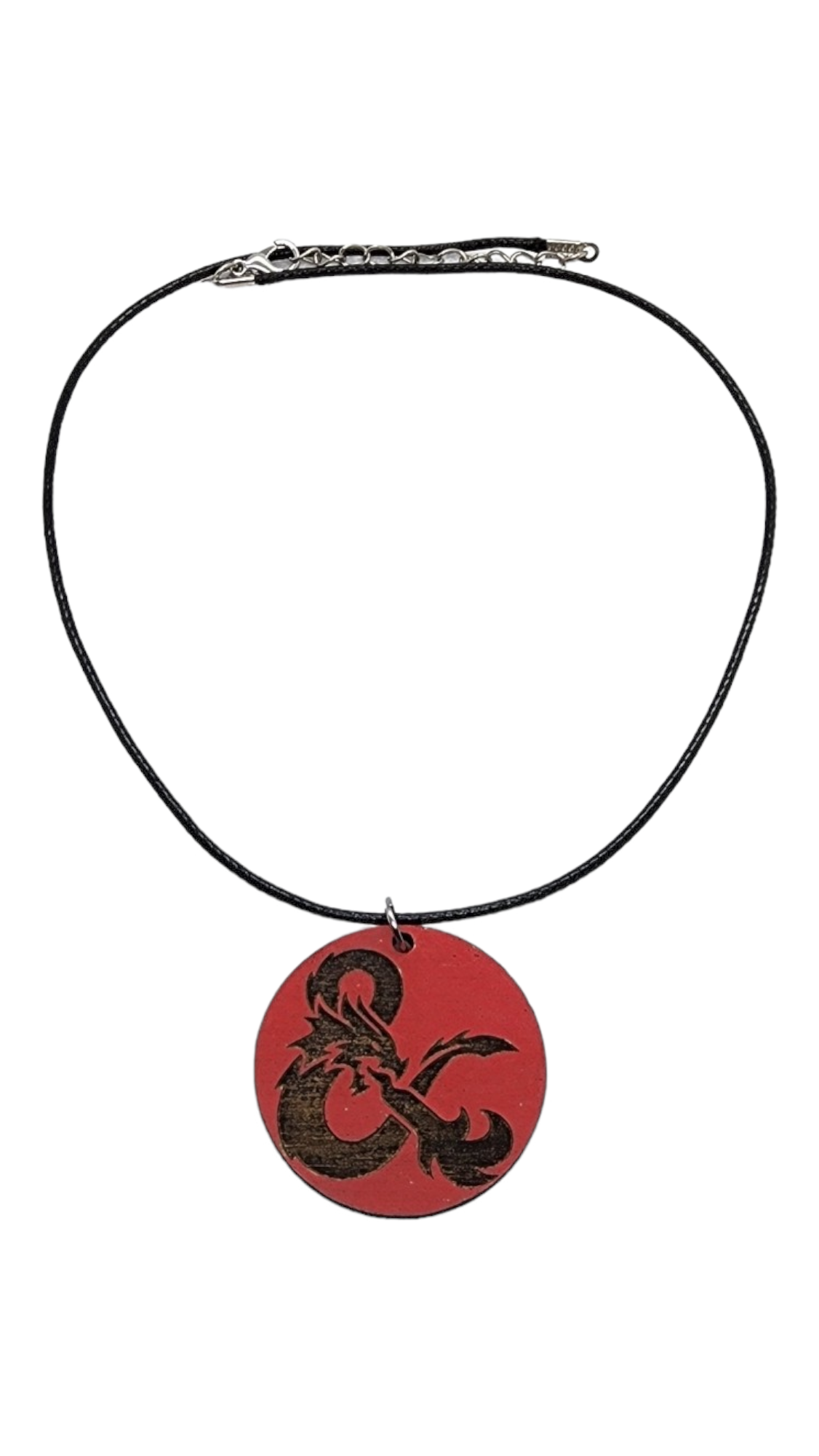 D&D Ampersand Design Wood Painted/Stained Necklace Handmade Laser Cut/Engraved