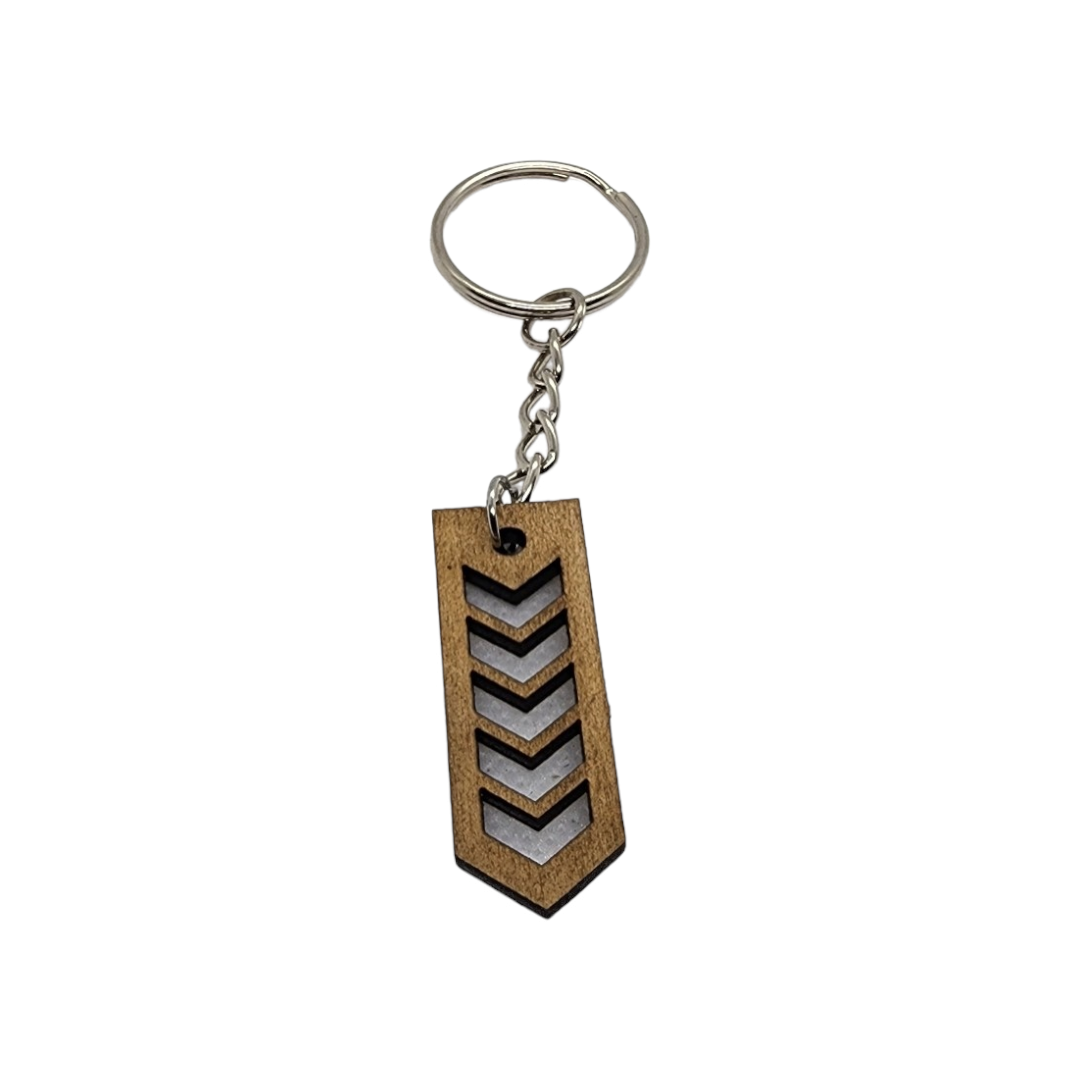 Geometric Arrow Chevron Design Wood Painted/Stained Key Chain Handmade Laser Cut/Engraved