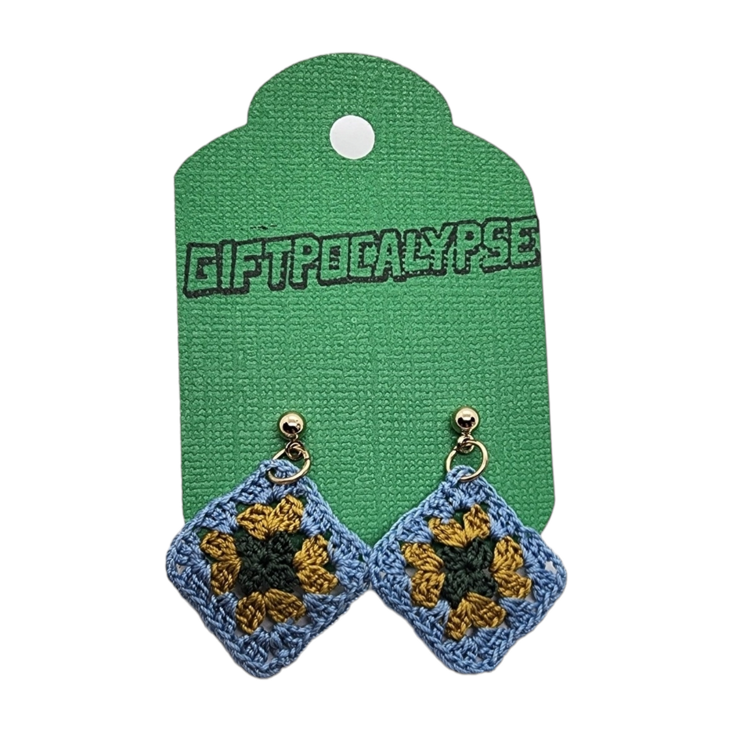 Micro-Crochet Granny Square Earrings