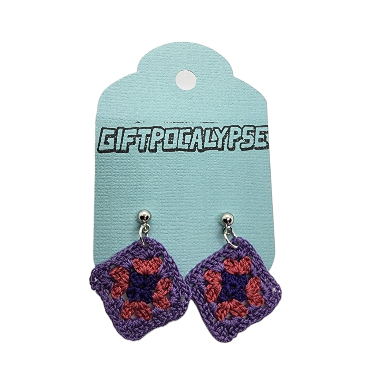 Micro-Crochet Granny Square Earrings