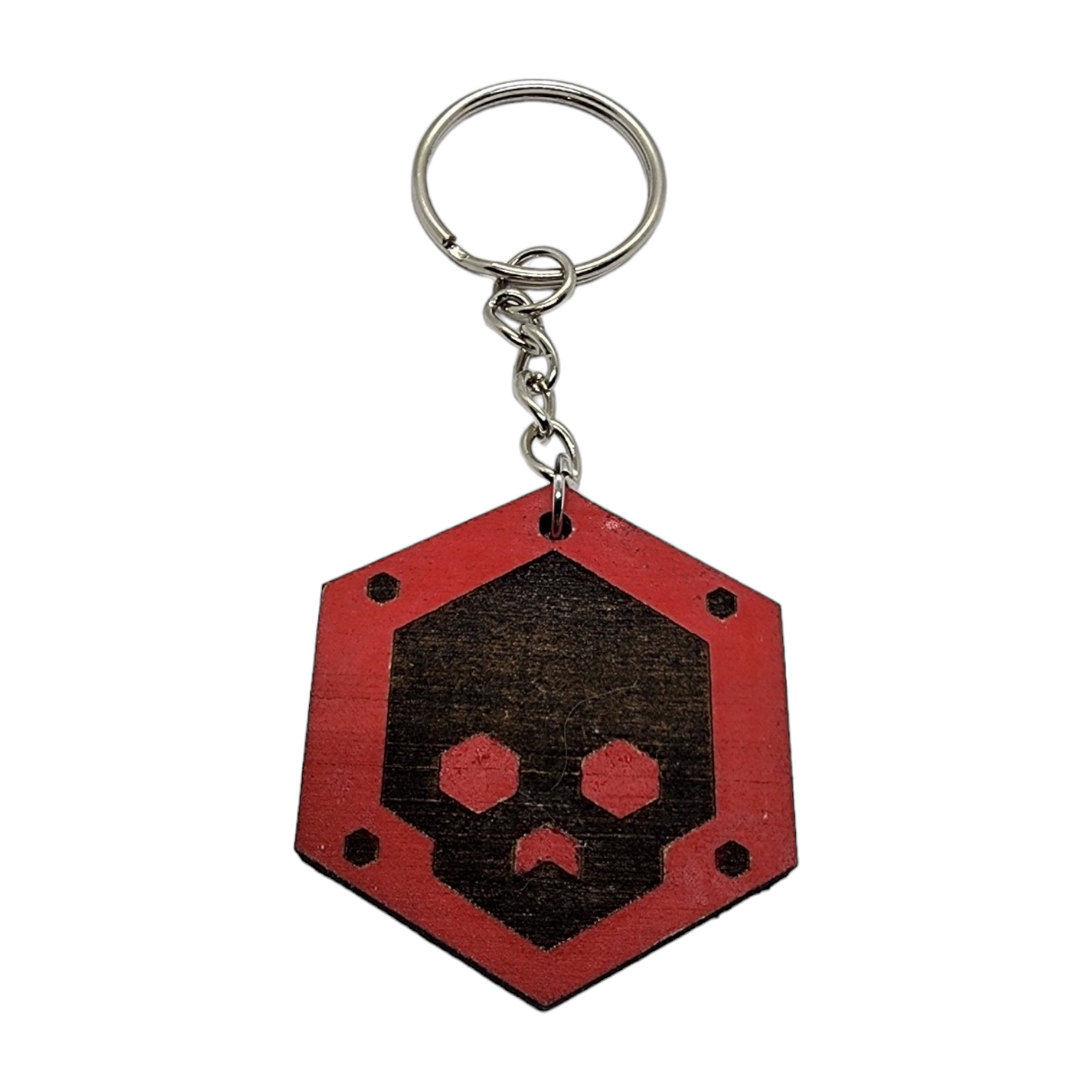 Starfield Crimson Fleet Faction Symbol Design Wood Painted/Stained Key Chain Handmade Laser Cut/Engraved