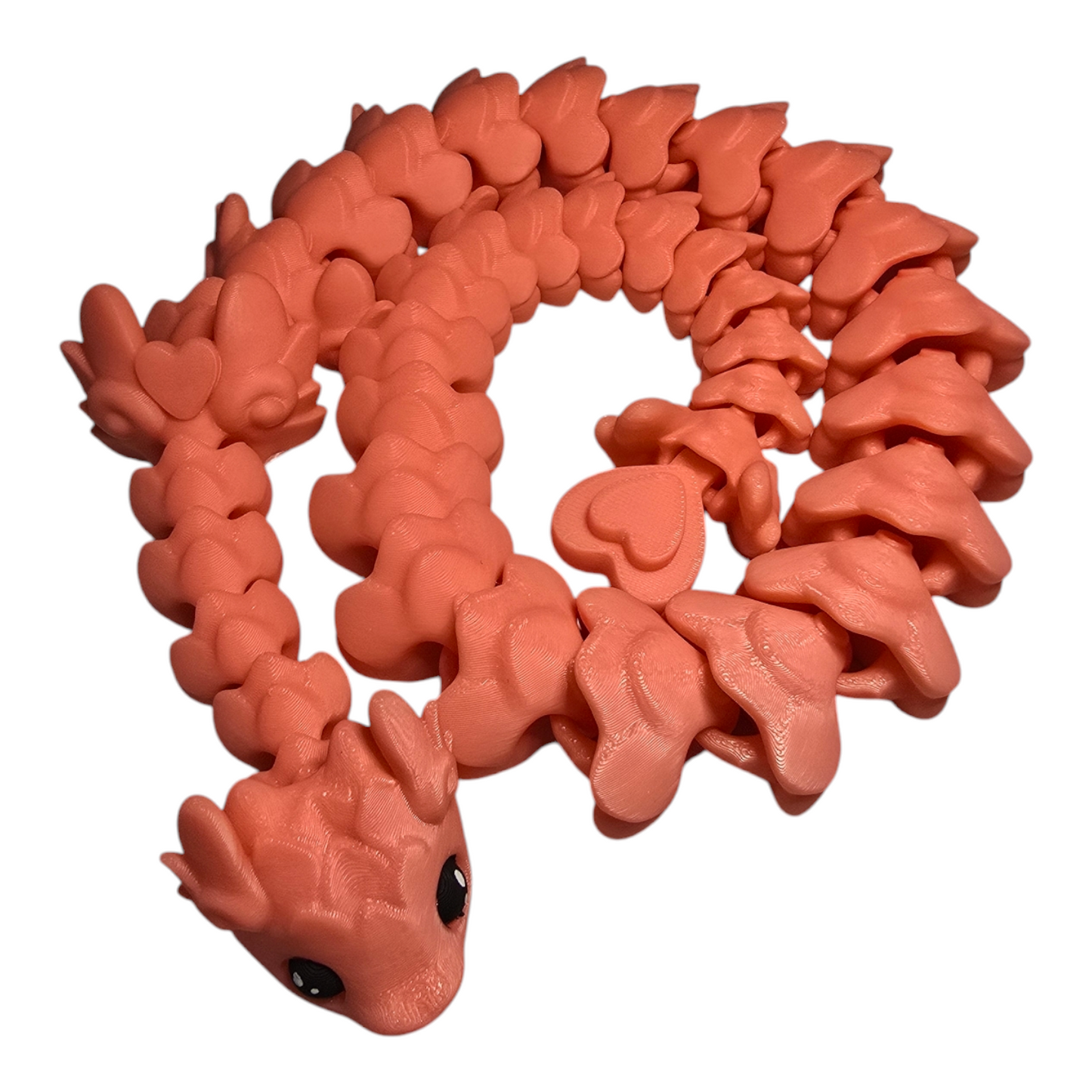 3-D Printed Heart Snake, 24 inch long