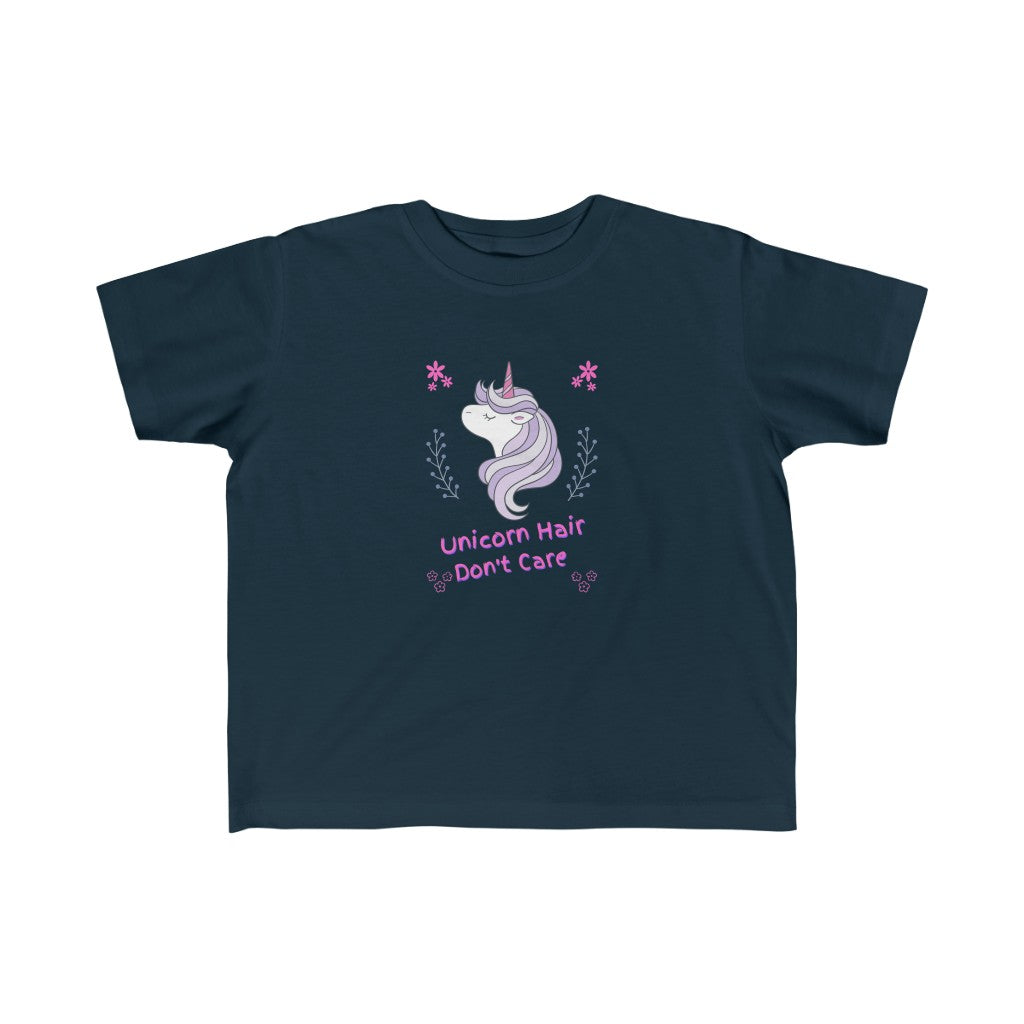 Unicorn Hair Don't Care Toddler 2T-5T Fine Jersey Tee