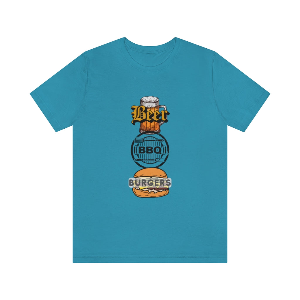 Beer BBQ Burgers Unisex Jersey Short Sleeve Tee