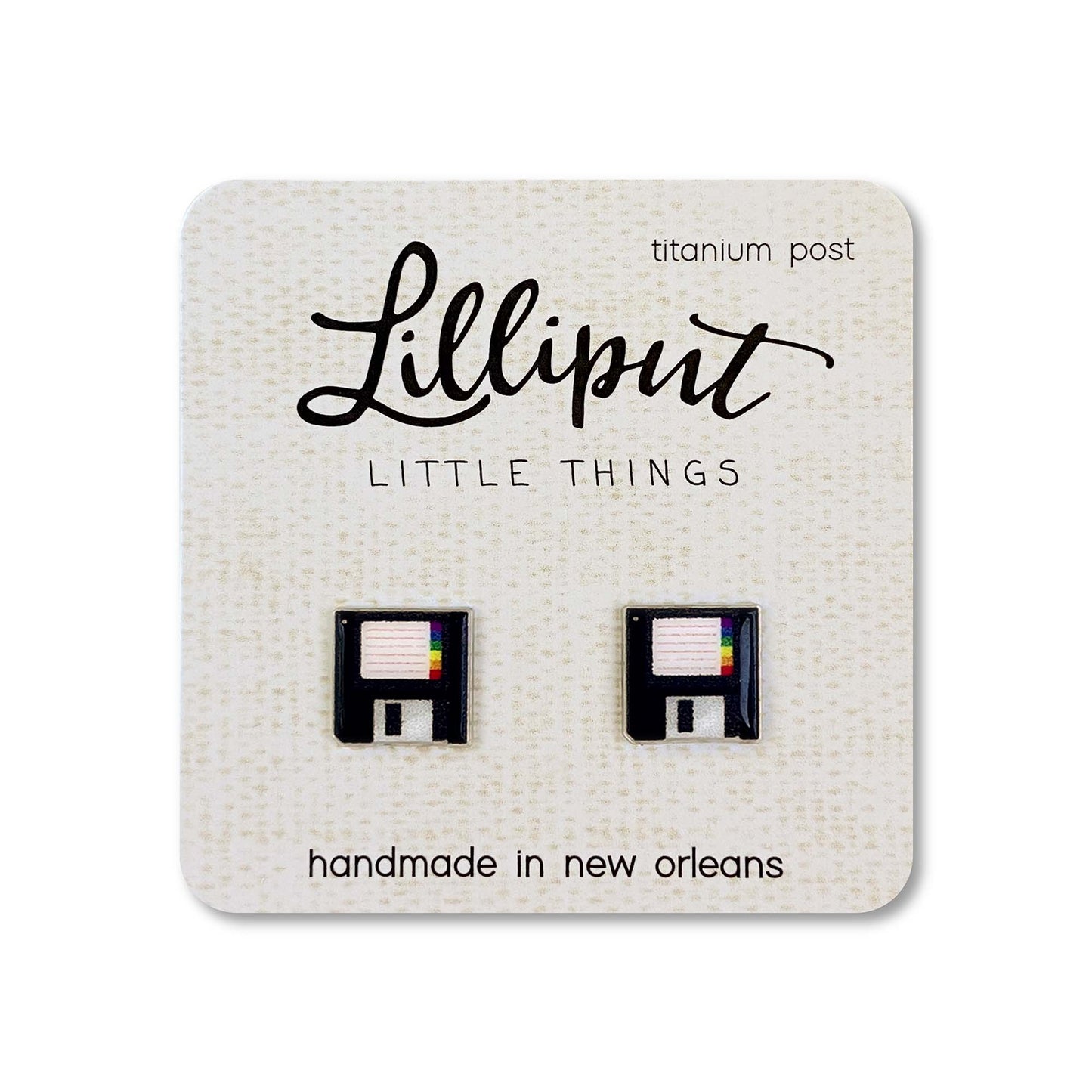 Lilliput Little Things Retro Floppy Disk Earrings