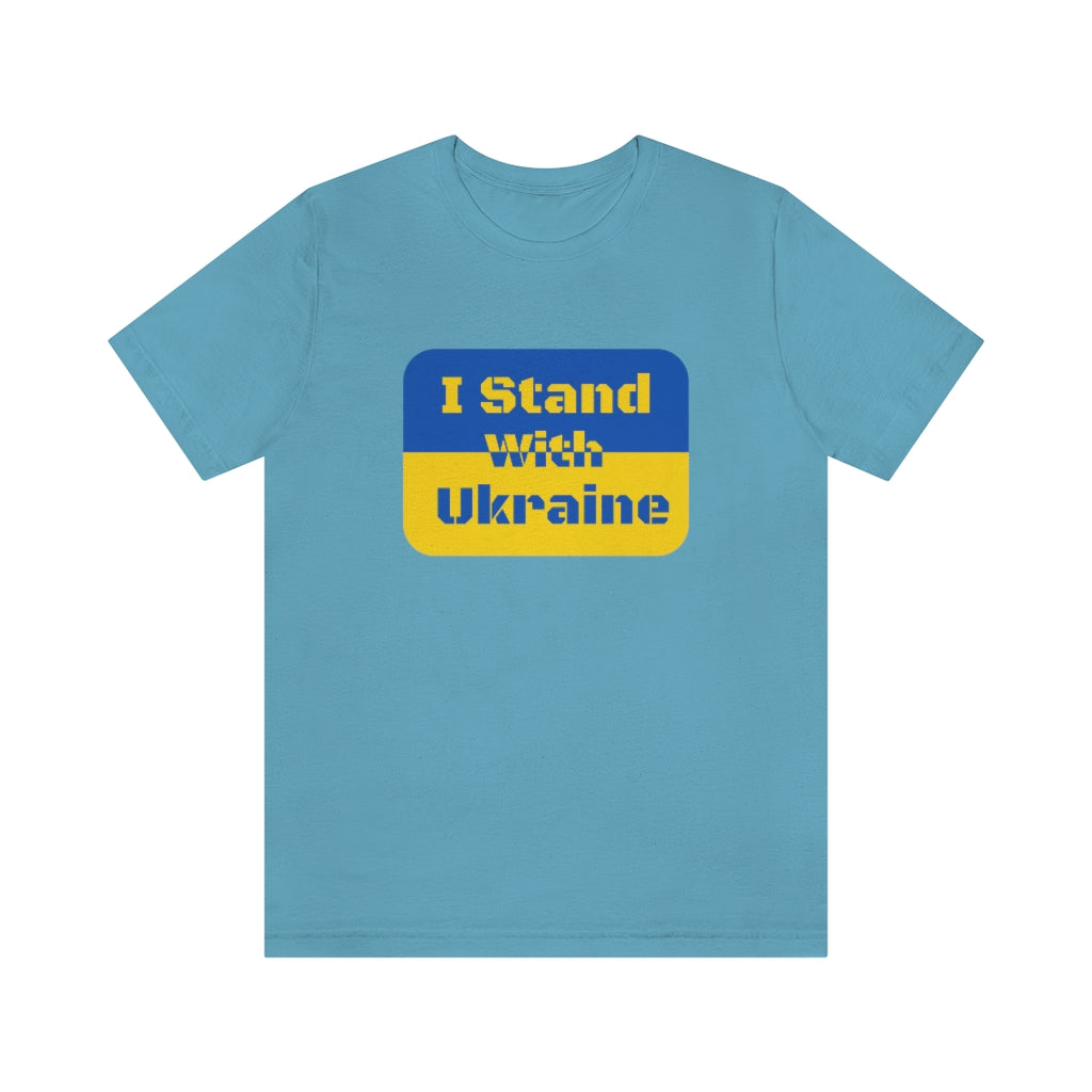 I Stand With Ukraine Flag Stencil Unisex Jersey Short Sleeve Tee