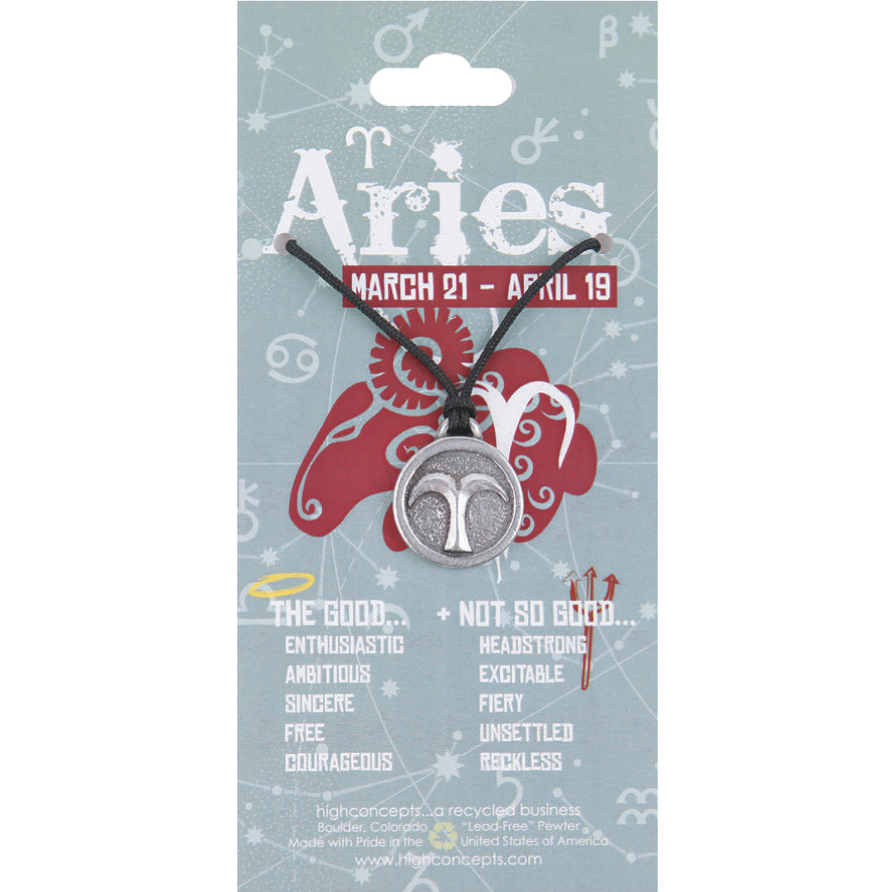 High Concepts Zodiac Aries Pewter Charm Necklace
