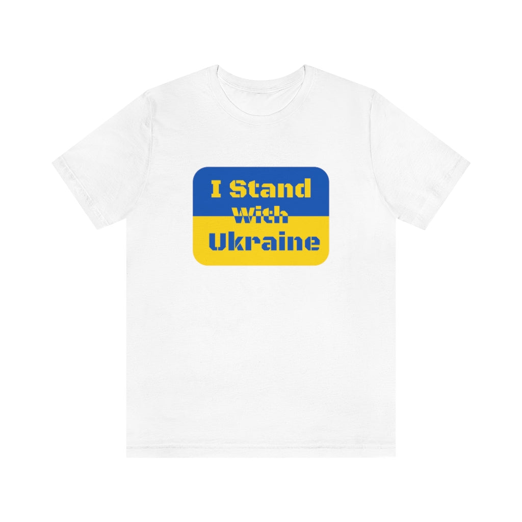 I Stand With Ukraine Flag Stencil Unisex Jersey Short Sleeve Tee