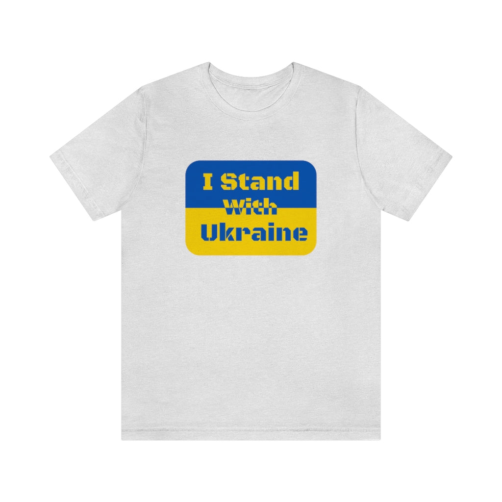 I Stand With Ukraine Flag Stencil Unisex Jersey Short Sleeve Tee