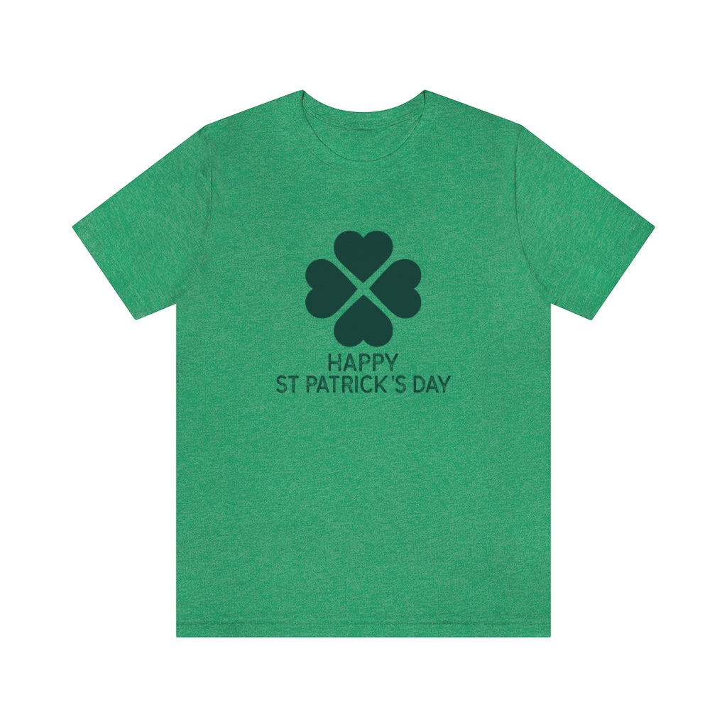 Happy St Patrick's Day Simple Unisex Jersey Short Sleeve Tee