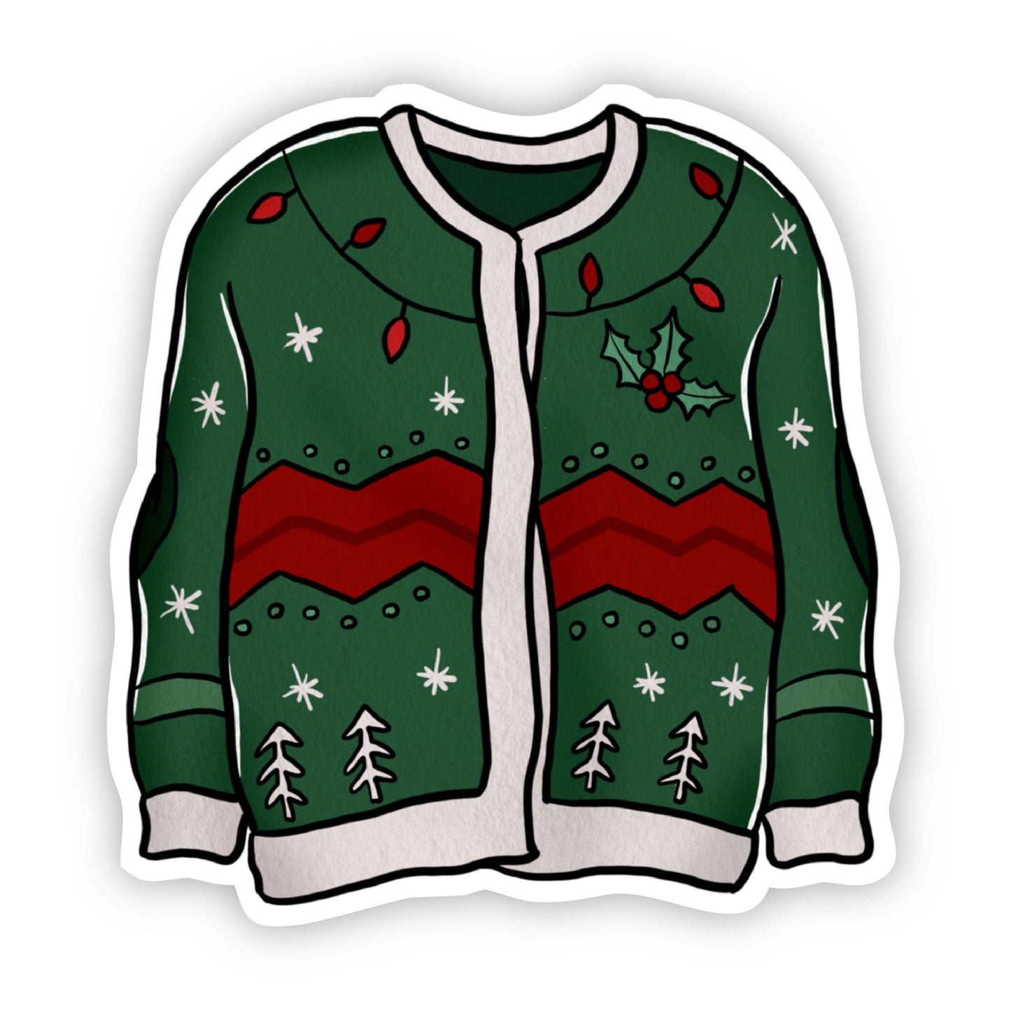 Big Moods - Green Sweater With Lights Sticker