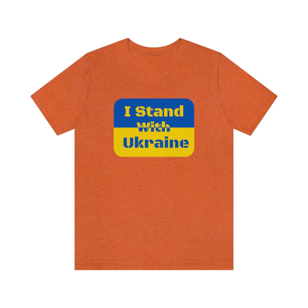 I Stand With Ukraine Flag Stencil Unisex Jersey Short Sleeve Tee