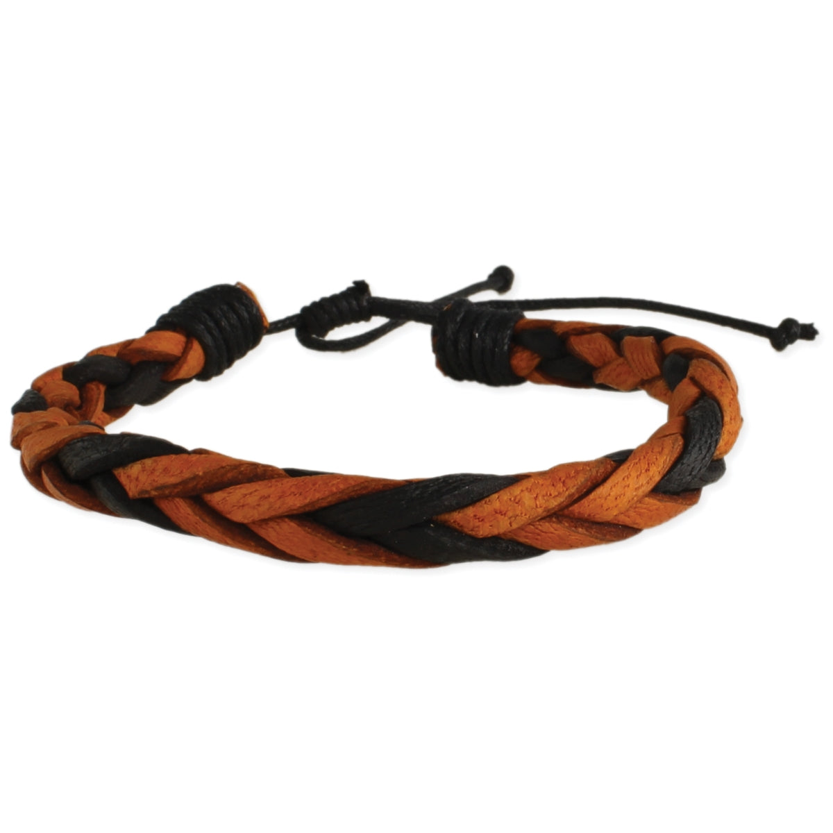 ZAD Black & Brown Braided Leather Men's Bracelet