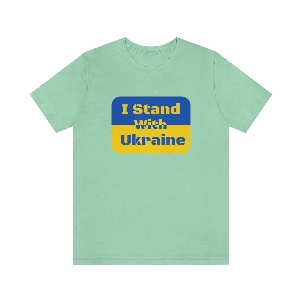 I Stand With Ukraine Flag Stencil Unisex Jersey Short Sleeve Tee