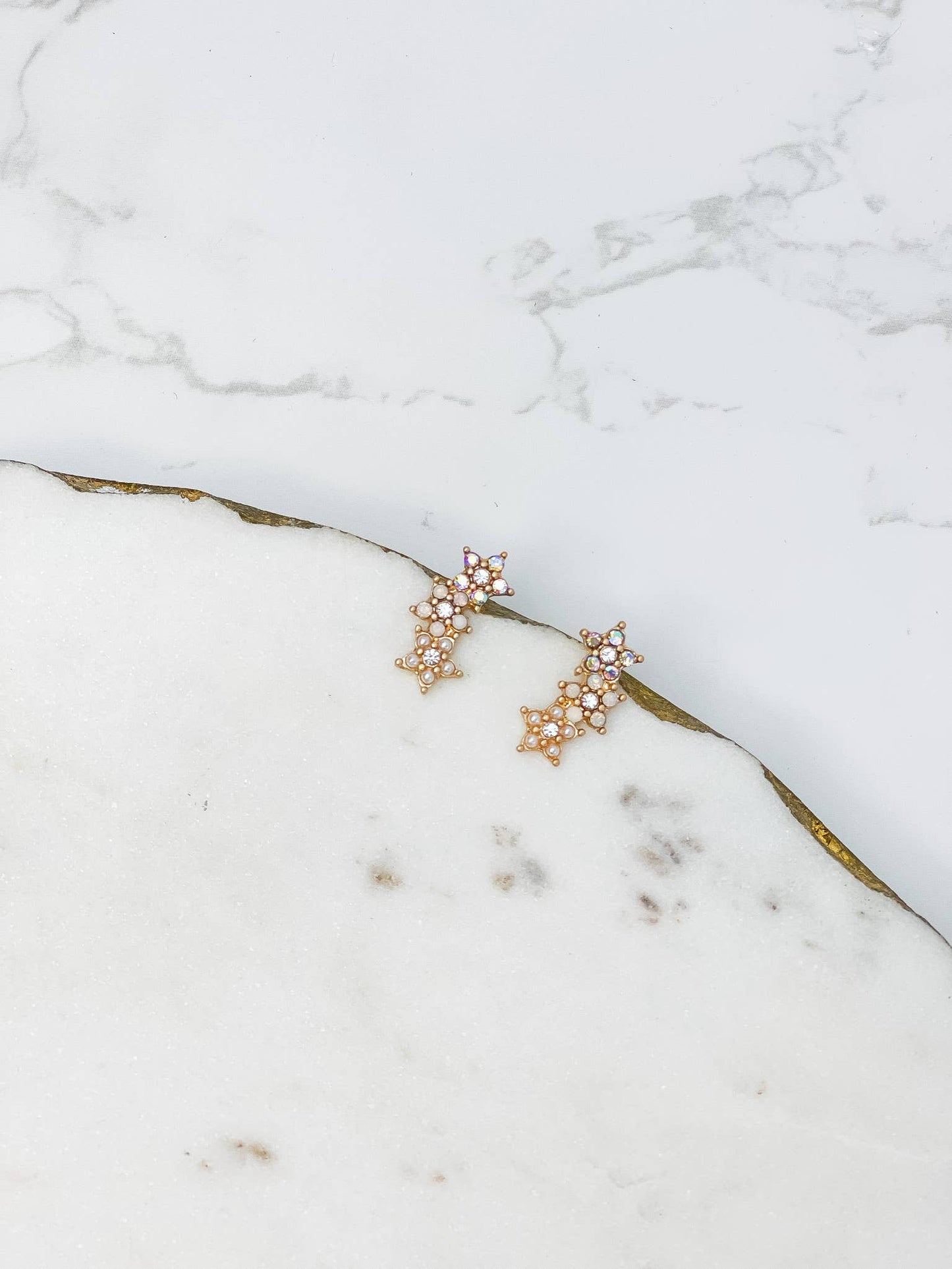Prep Obsessed Wholesale Glitzy Star Trio Drop Studs