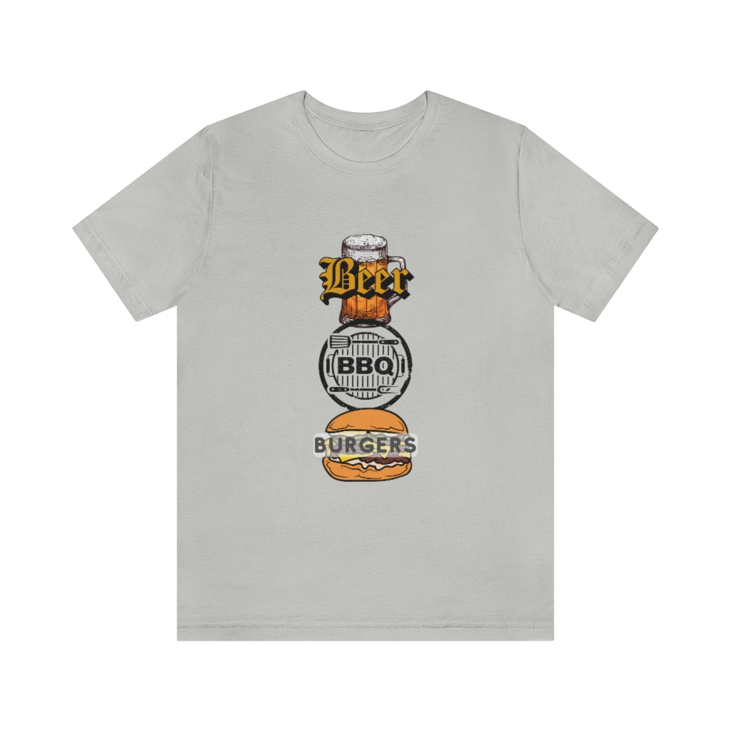 Beer BBQ Burgers Unisex Jersey Short Sleeve Tee