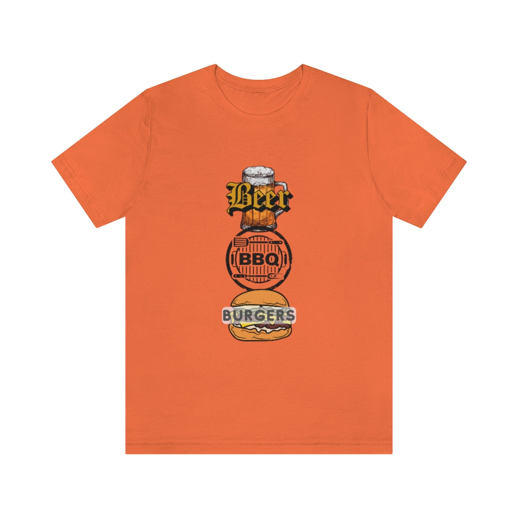 Beer BBQ Burgers Unisex Jersey Short Sleeve Tee
