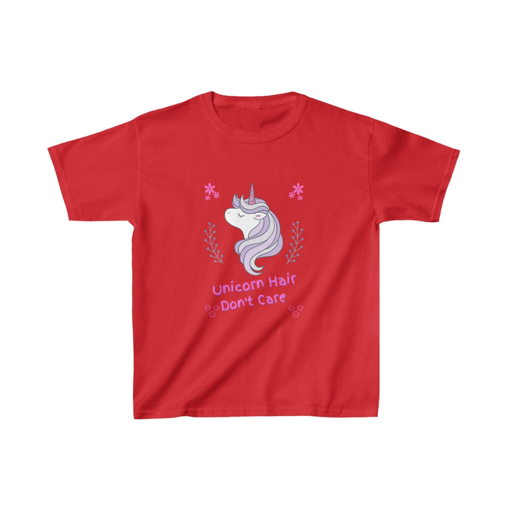 Unicorn Hair Don't Care Kids Heavy Cotton Tee