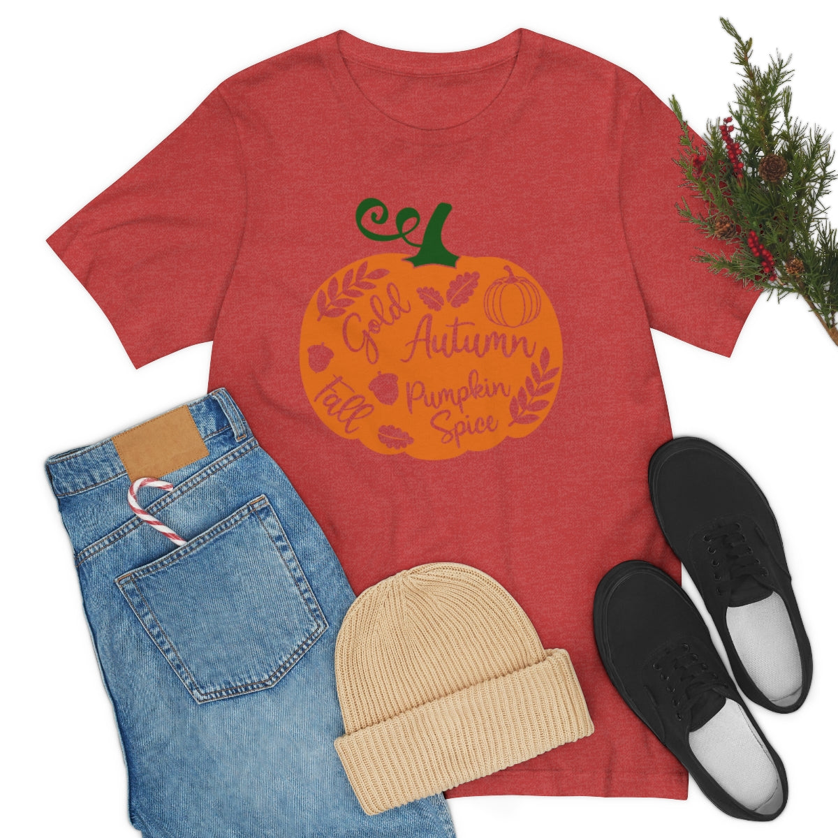 Pumpkin Autumn Fall Unisex Jersey Short Sleeve Tee