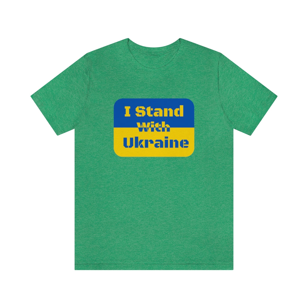 I Stand With Ukraine Flag Stencil Unisex Jersey Short Sleeve Tee