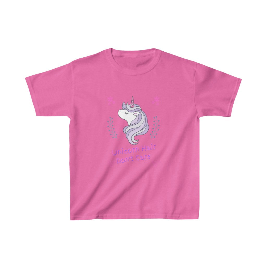 Unicorn Hair Don't Care Kids Heavy Cotton Tee