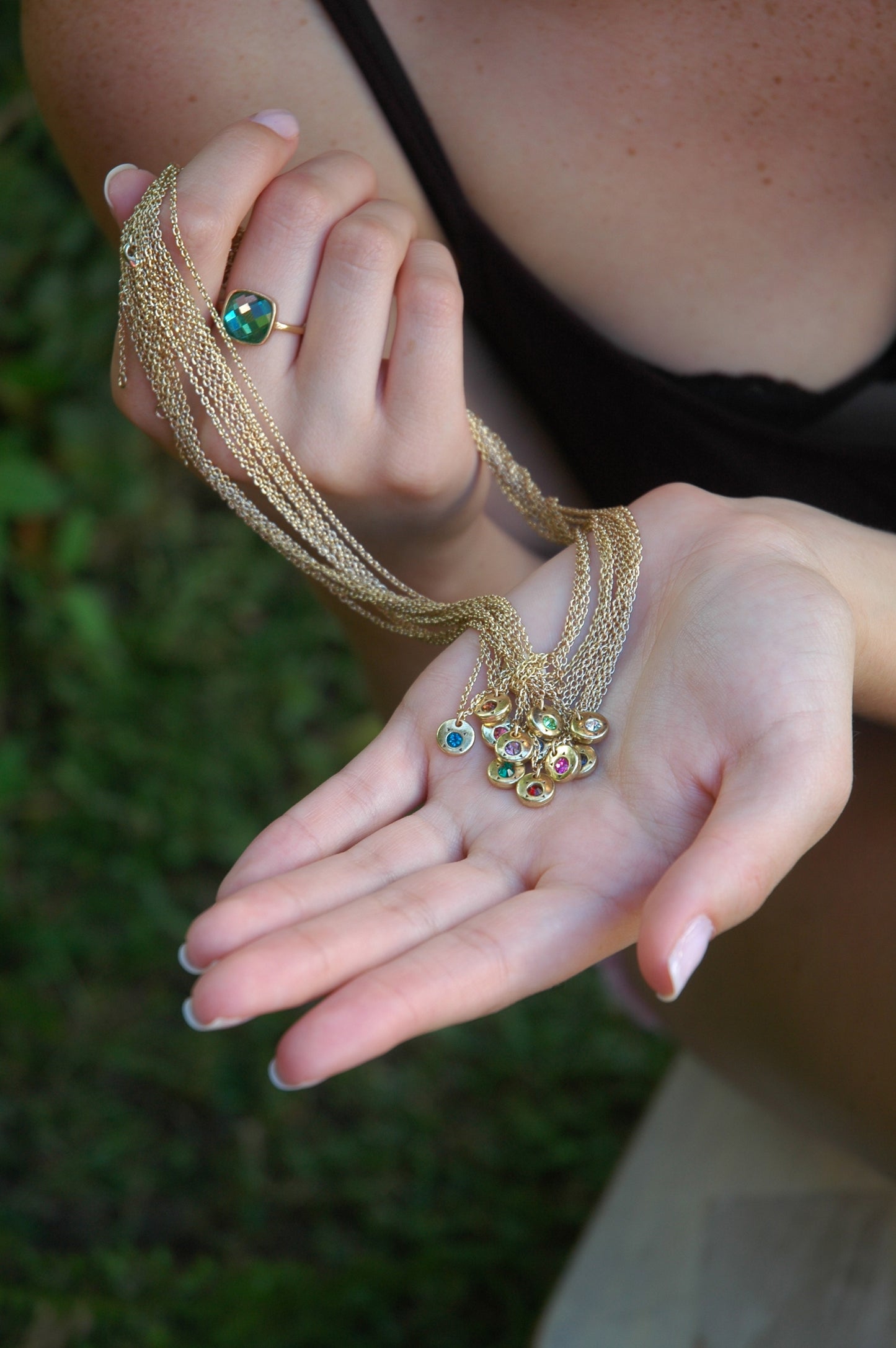 Lucky Feather November Birthstone Bottle Necklace