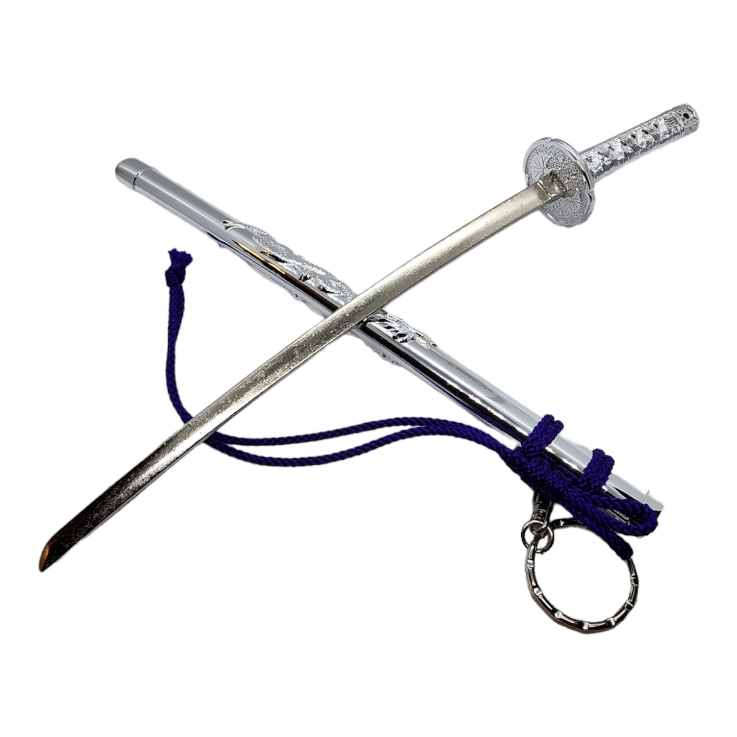 Extra Large Shinryu Katana Keychain - Silver