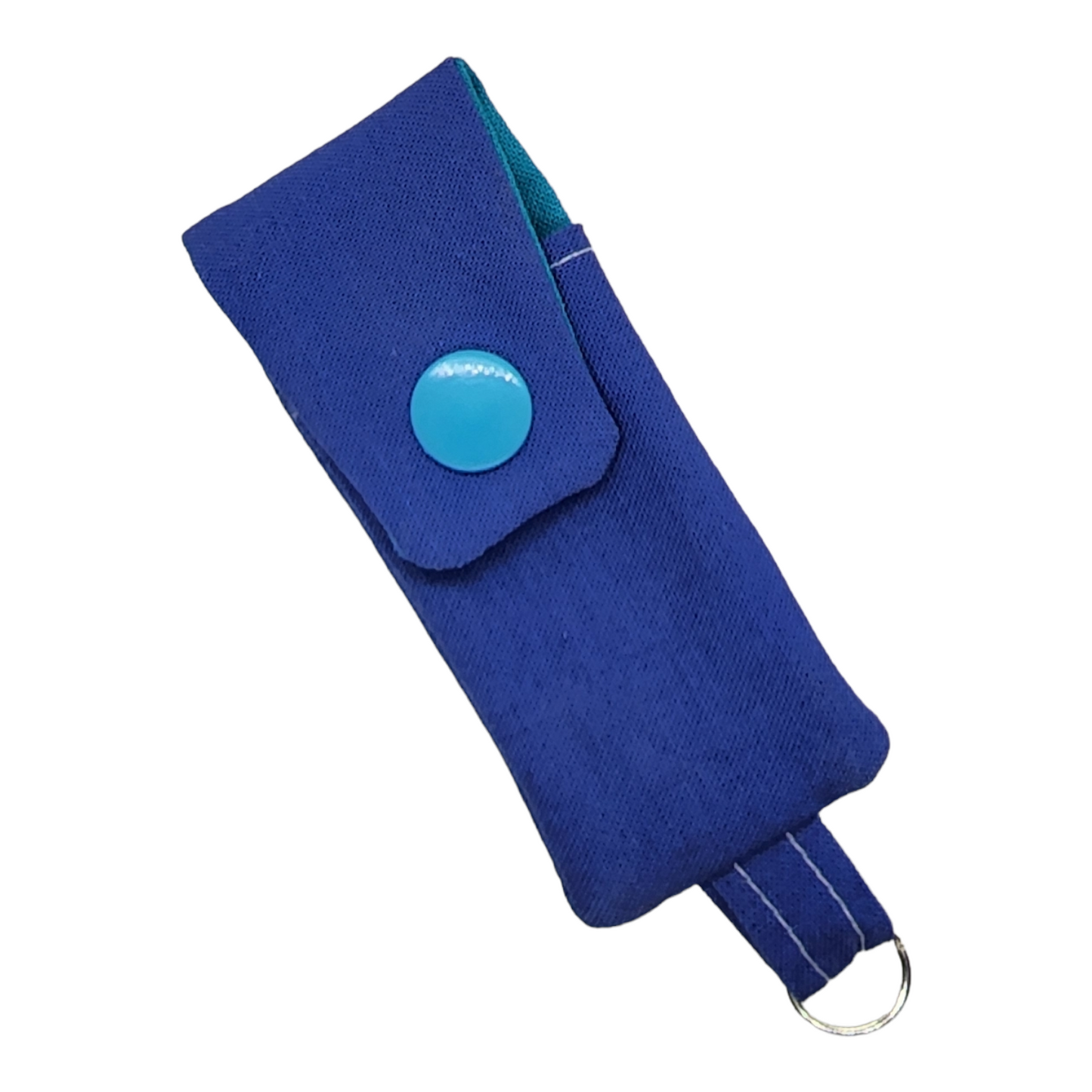 Chapstick Holder Keychains - Blue/Teal