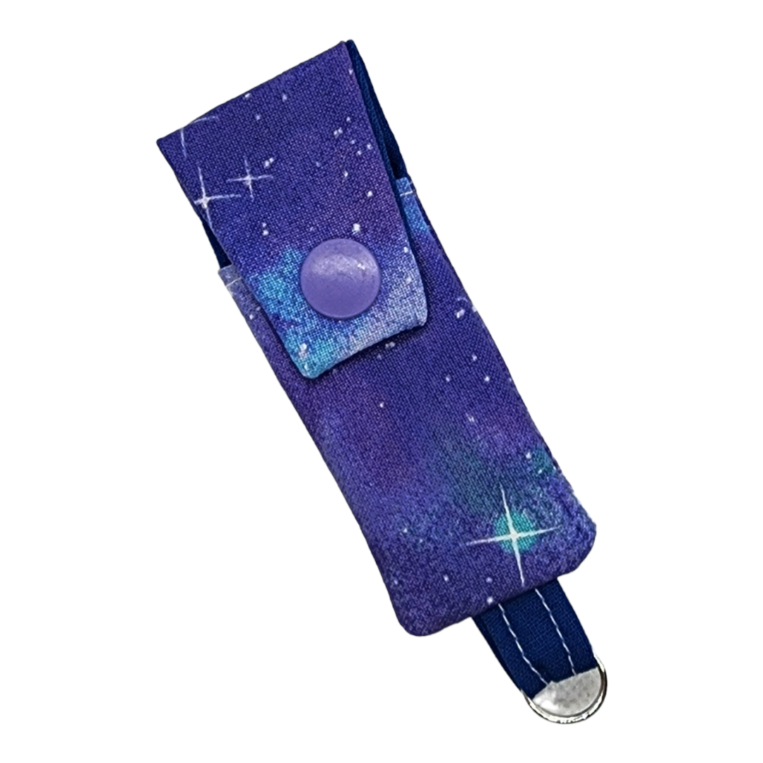 Chapstick Holder Keychains - Purple Galaxy