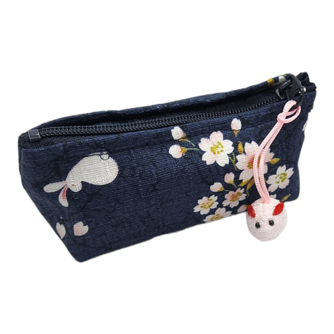 Made in Japan Sakura Rabbit Jewelry Coin Purse - Navy Blue