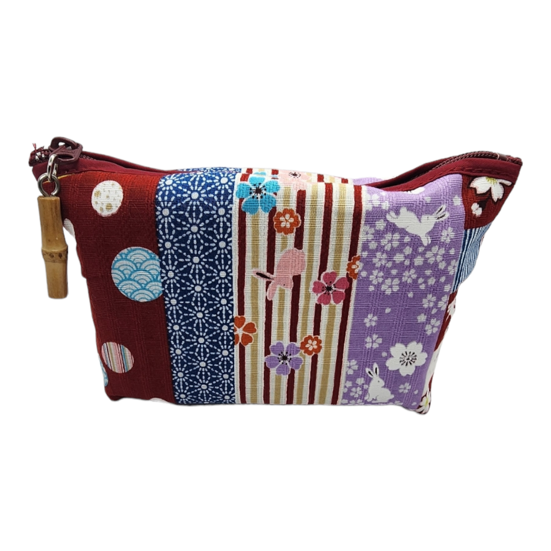 Made in Japan Checkered Rabbit Arch type Pouch - Red