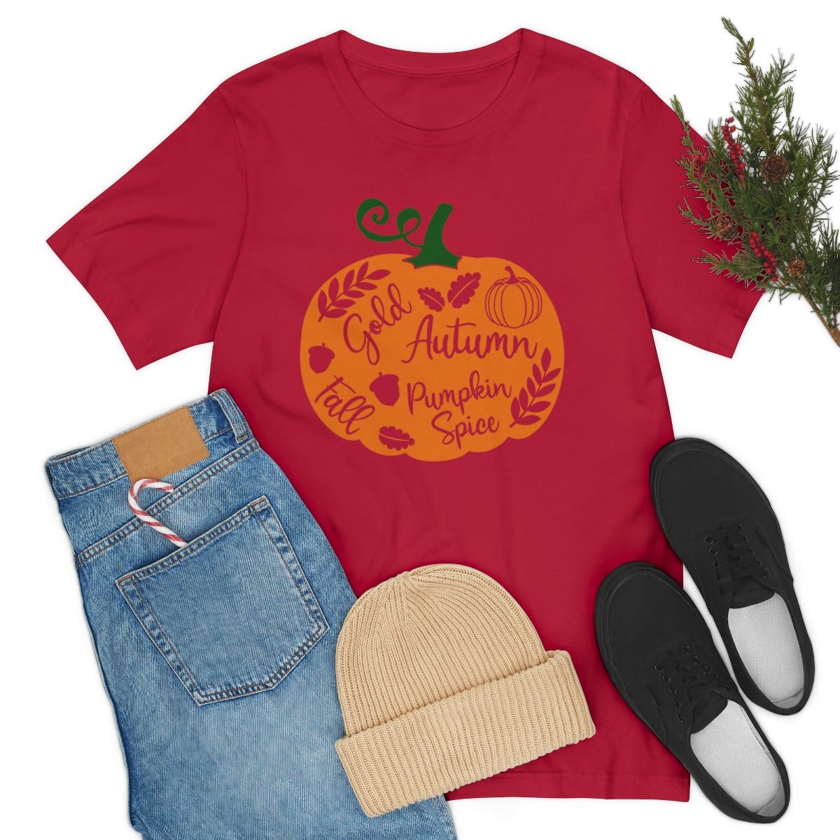 Pumpkin Autumn Fall Unisex Jersey Short Sleeve Tee