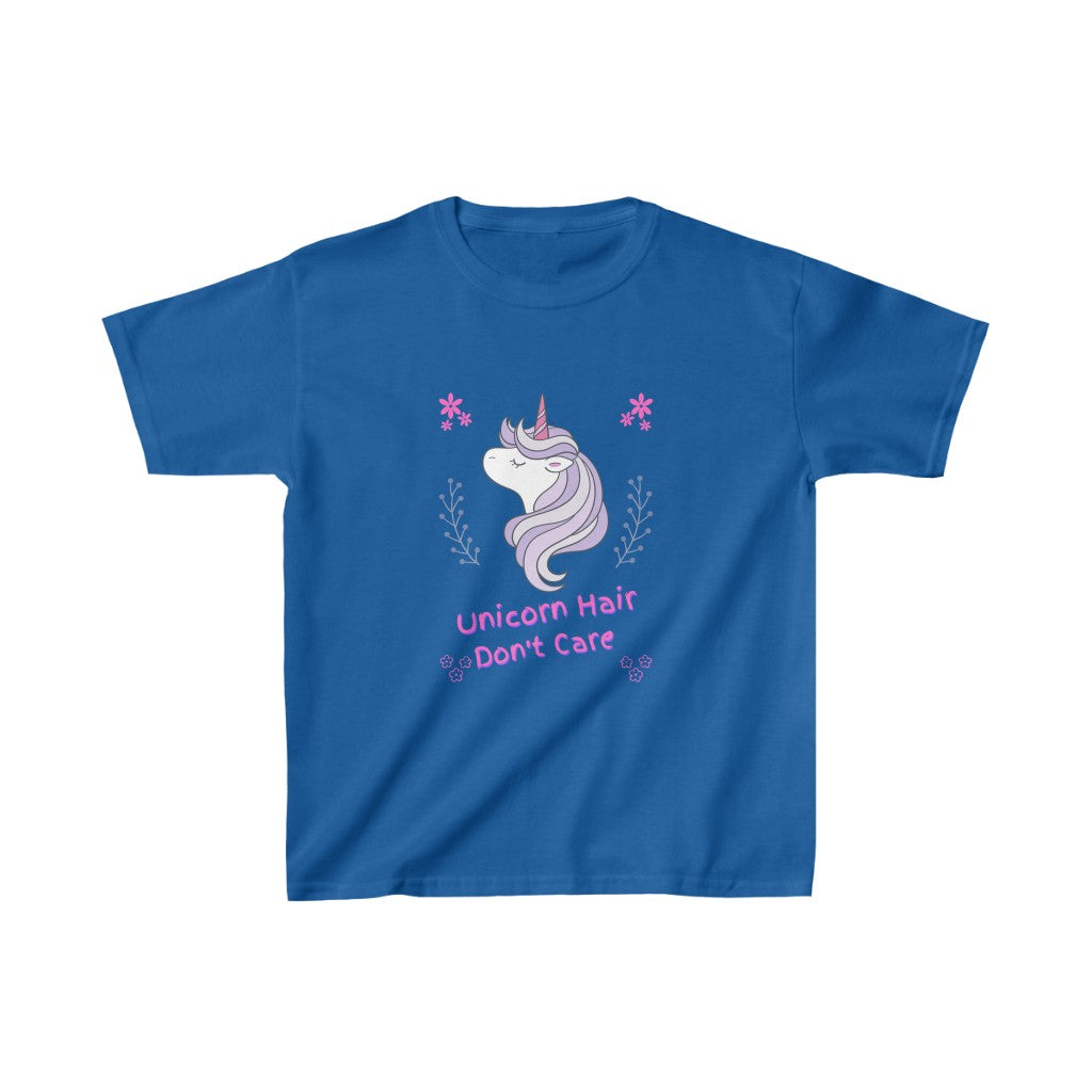 Unicorn Hair Don't Care Kids Heavy Cotton Tee