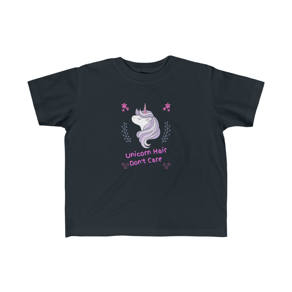 Unicorn Hair Don't Care Toddler 2T-5T Fine Jersey Tee