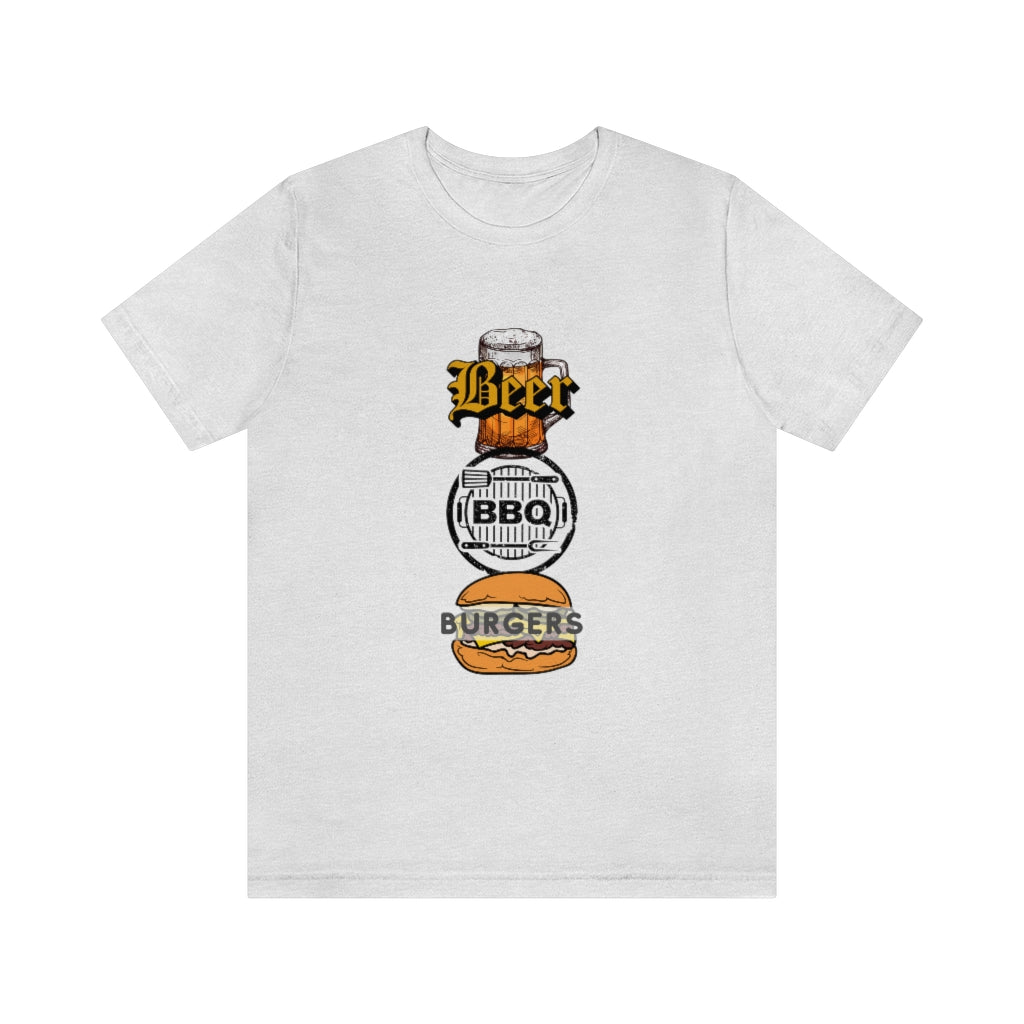 Beer BBQ Burgers Unisex Jersey Short Sleeve Tee