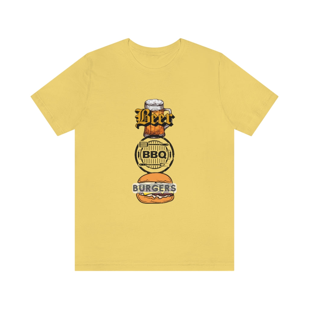 Beer BBQ Burgers Unisex Jersey Short Sleeve Tee