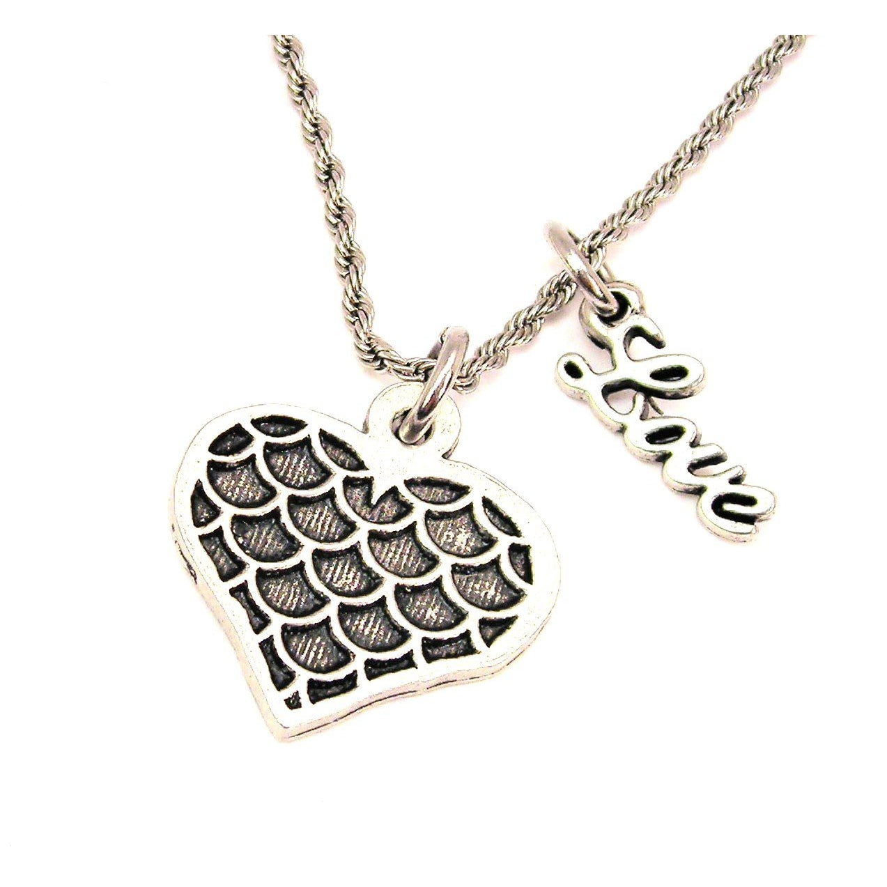 Mermaid's Heart 20" Rope Necklace With Love Accent Fantasy