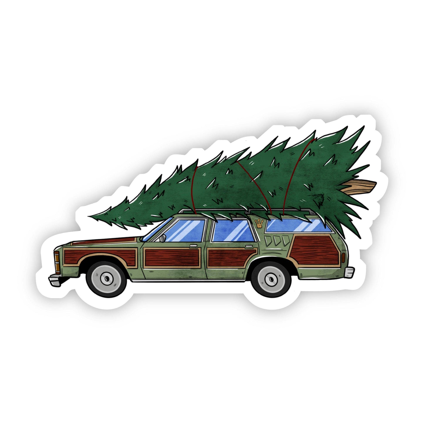 Big Moods - Christmas Tree on Station Wagon Sticker