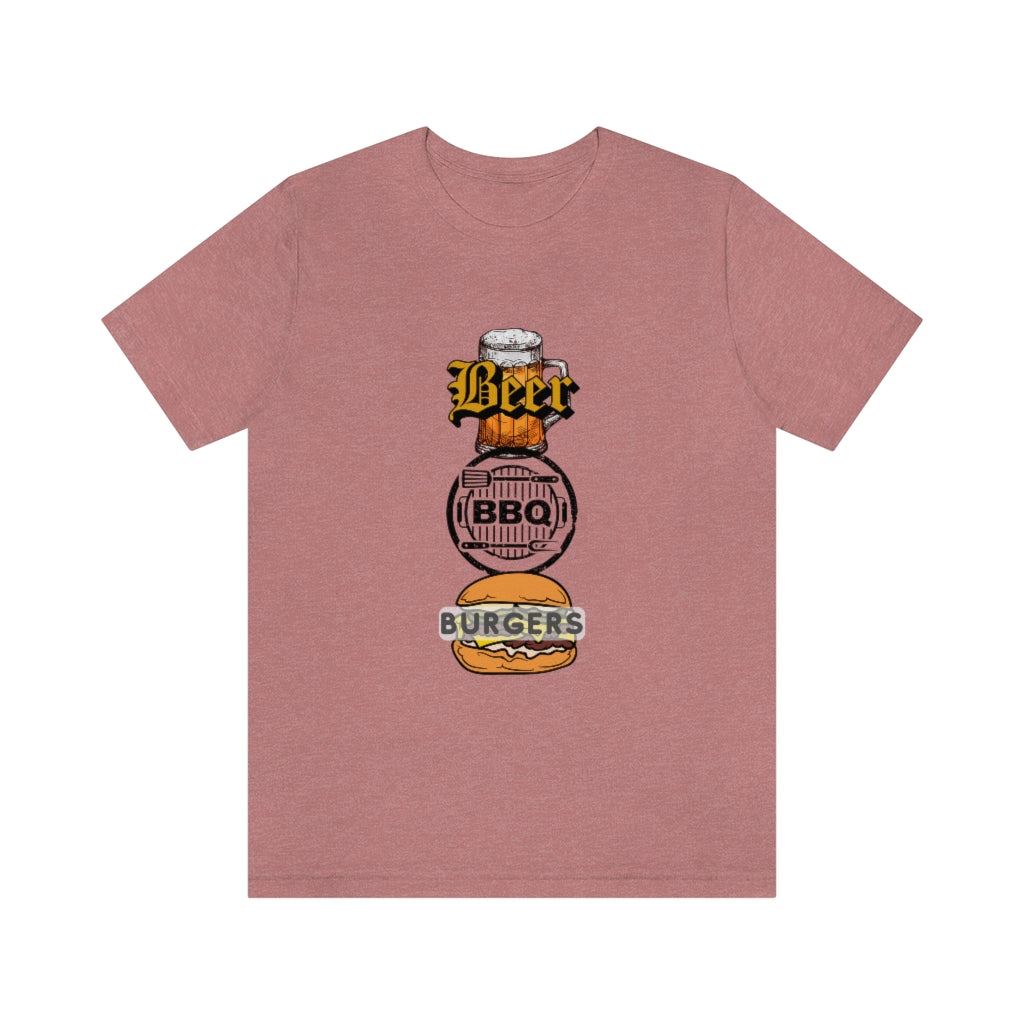 Beer BBQ Burgers Unisex Jersey Short Sleeve Tee