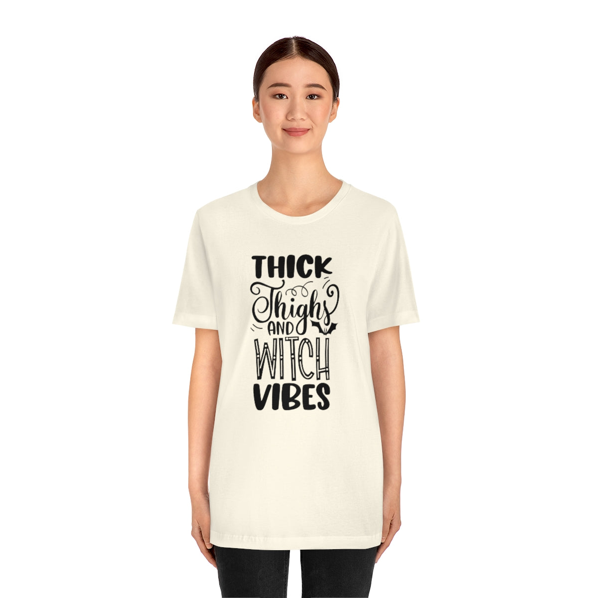 Thick Thighs And Witch Vibes Unisex Jersey Short Sleeve Tee