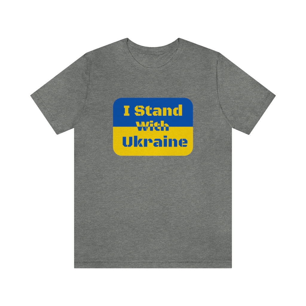I Stand With Ukraine Flag Stencil Unisex Jersey Short Sleeve Tee