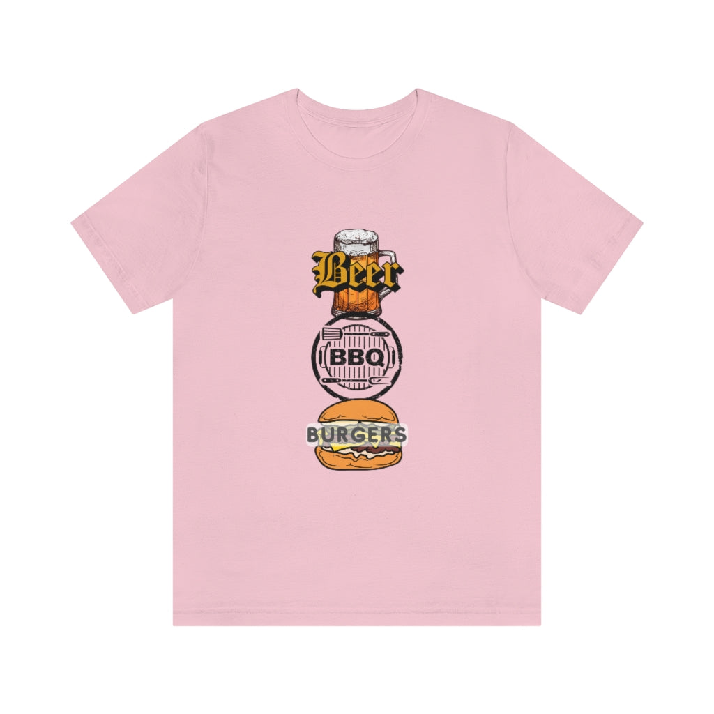 Beer BBQ Burgers Unisex Jersey Short Sleeve Tee