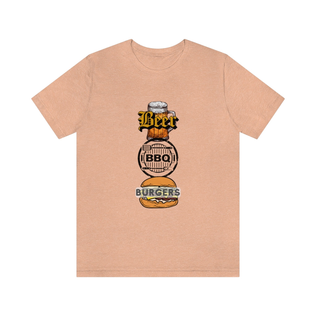Beer BBQ Burgers Unisex Jersey Short Sleeve Tee