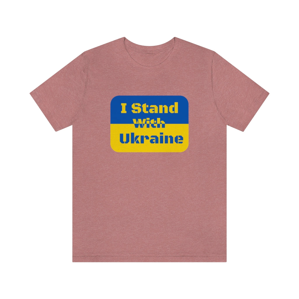 I Stand With Ukraine Flag Stencil Unisex Jersey Short Sleeve Tee