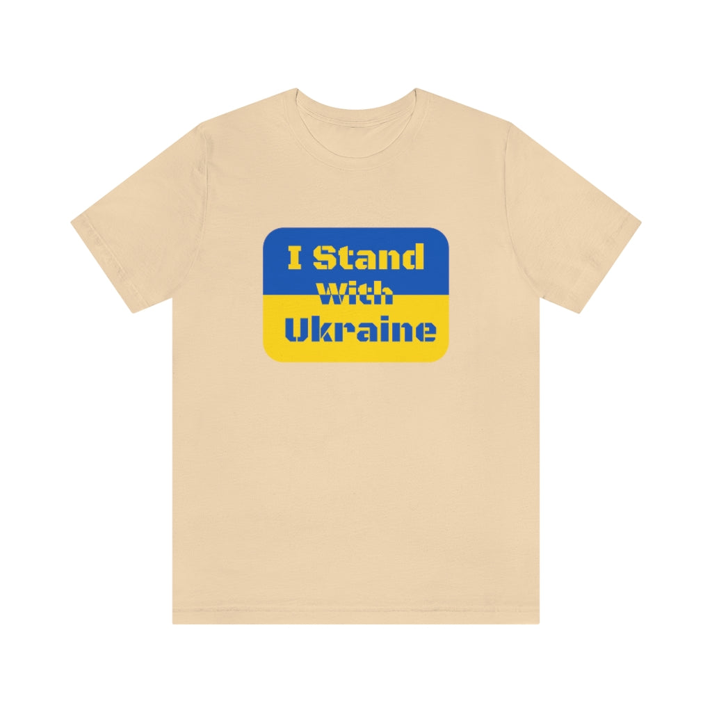I Stand With Ukraine Flag Stencil Unisex Jersey Short Sleeve Tee