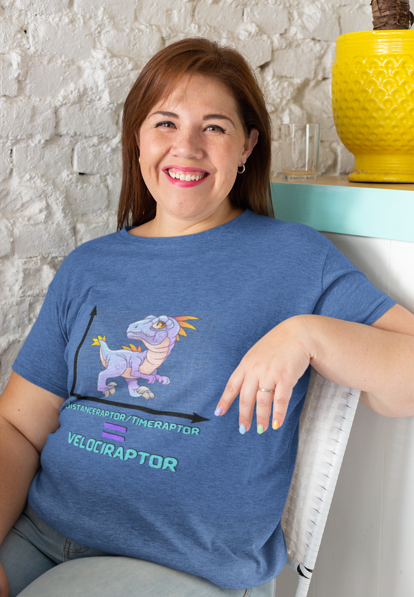 Velociraptor Physics Pun Funny Joke Unisex Jersey Short Sleeve Tee
