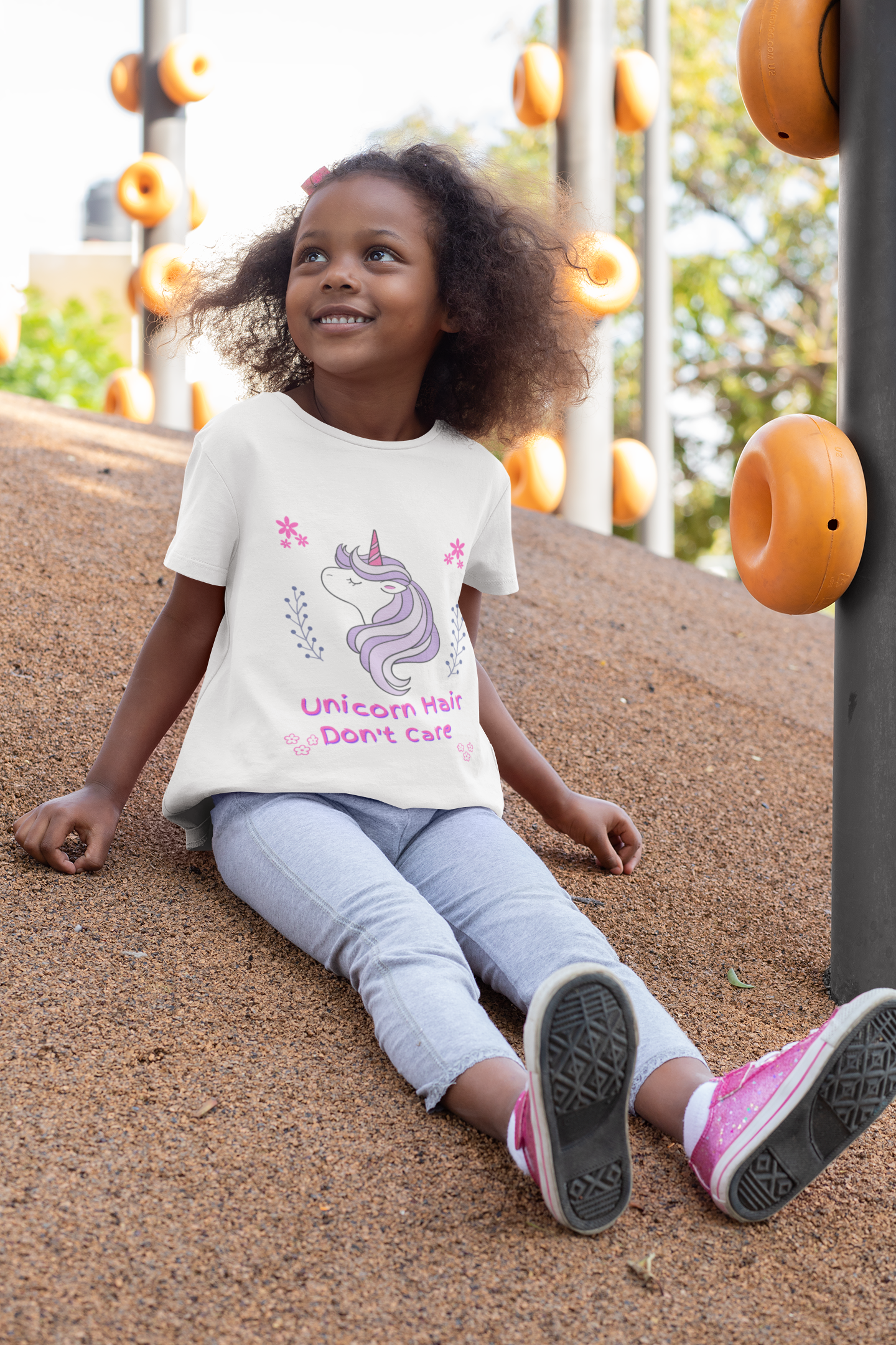 Unicorn Hair Don't Care Kids Heavy Cotton Tee