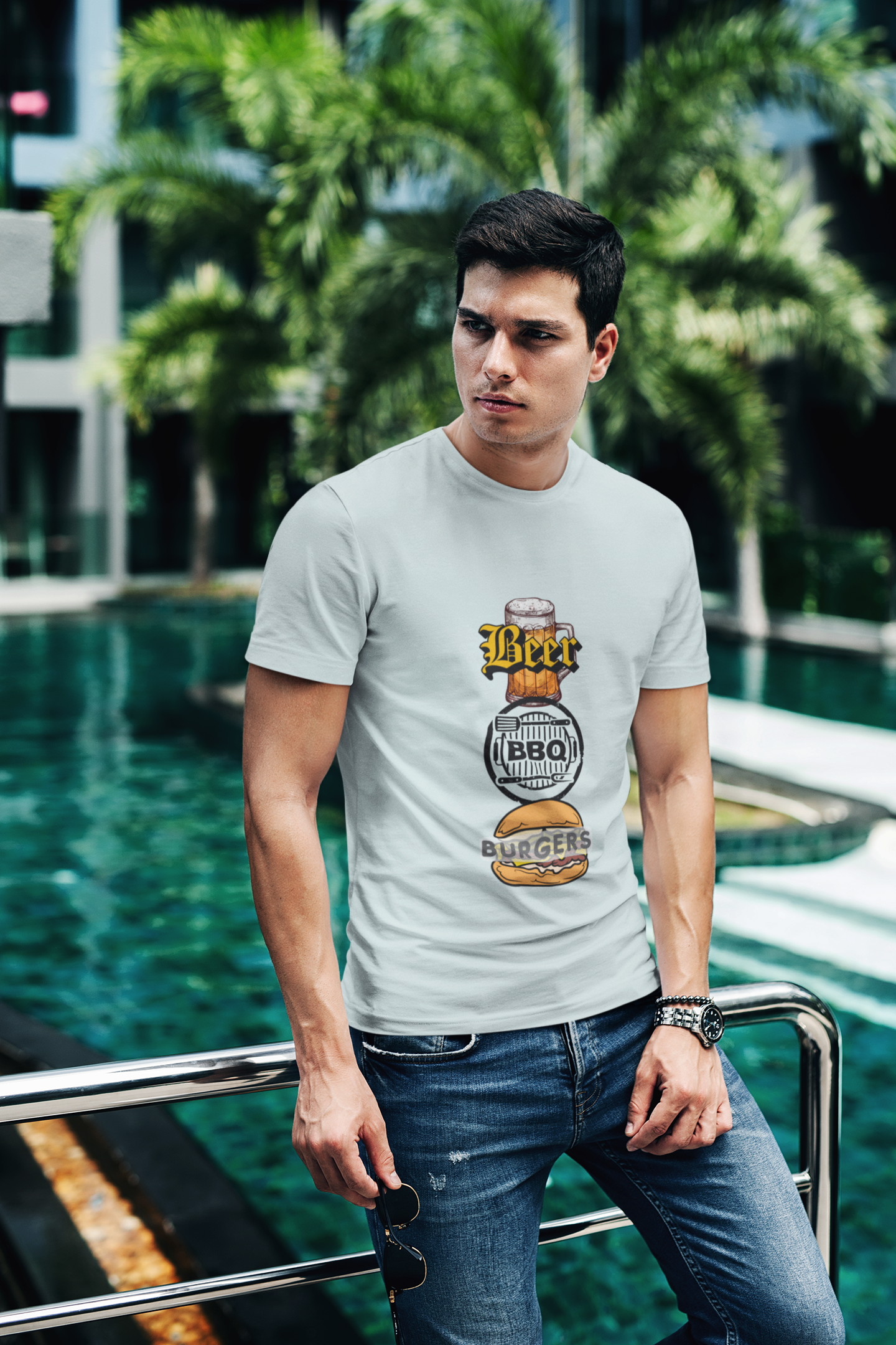 Beer BBQ Burgers Unisex Jersey Short Sleeve Tee